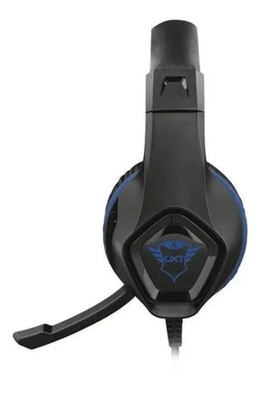 Headset Gamer Trust Gxt Rana Preto E Azul Com Fio Ps4 Box