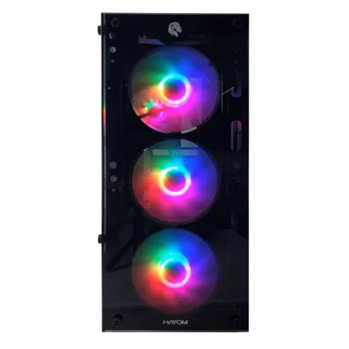 Gabinete Gamer Hayom Gb1749, 4 Fans RGB, Atx/M-atx, Lateral E Frontal Em Vidro Temperado, Preto