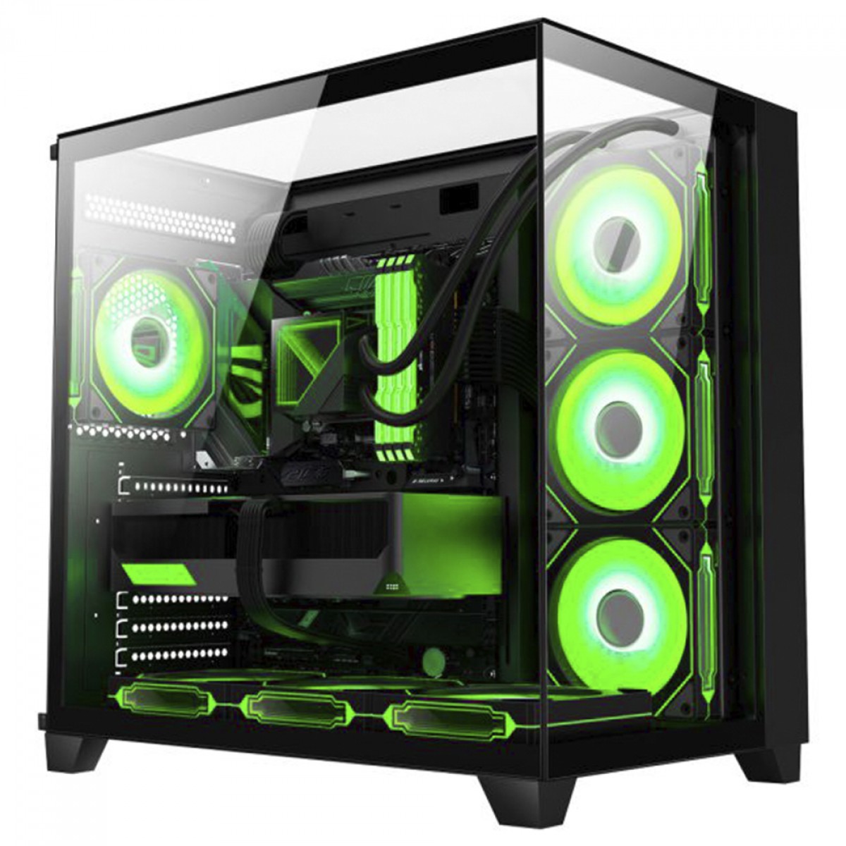 Gabinete Gamer K-MEX Tiger Shark, Aquario, Mid Tower, Vidro Temperado, ATX, Black, Sem Fonte, Sem Fan, CG04J1RH001CB0X