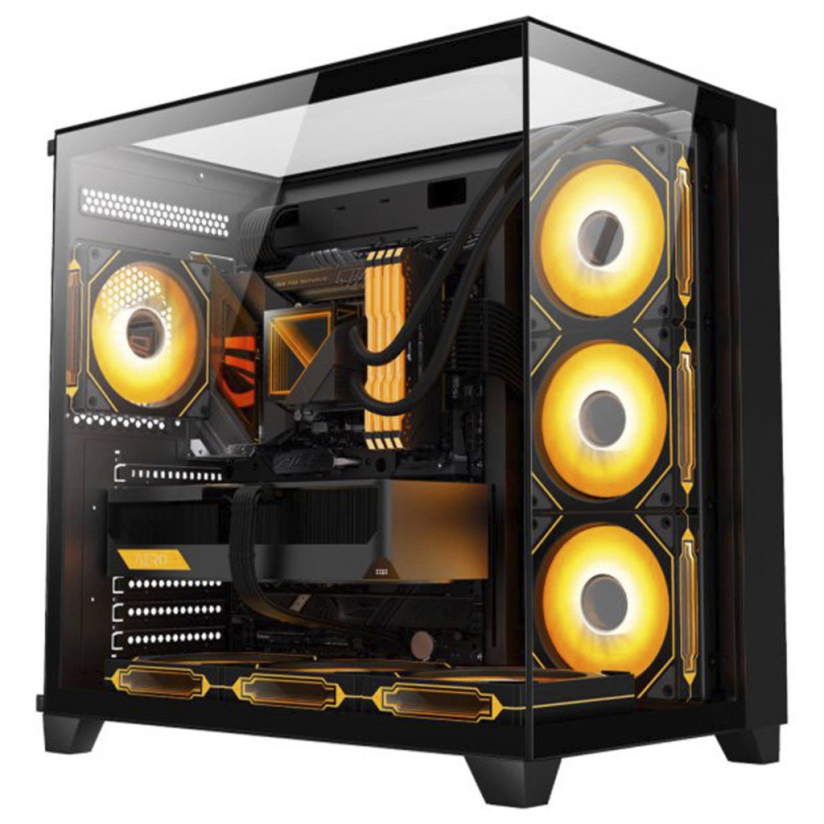 Gabinete Gamer K-MEX Tiger Shark, Aquario, Mid Tower, Vidro Temperado, ATX, Black, Sem Fonte, Sem Fan, CG04J1RH001CB0X