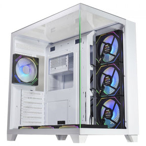 Gabinete Gamer K-MEX Tiger Shark, Aquario, Mid Tower, Vidro Temperado, ATX, White, Sem Fonte, Sem Fan, CGW4J1RH002CB0X