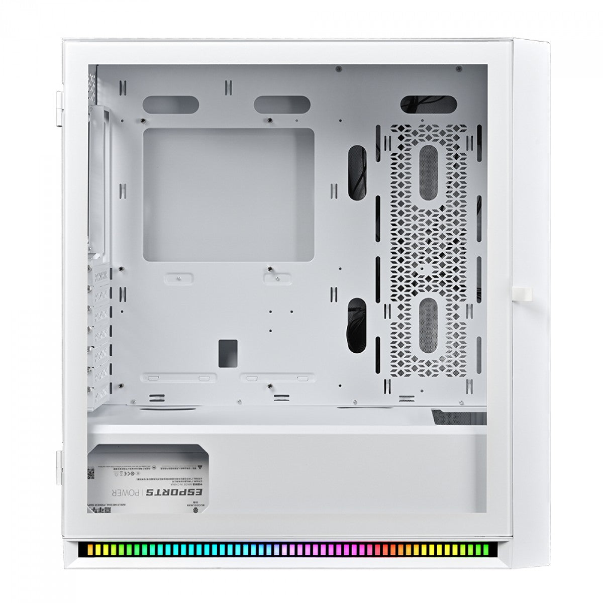 Gabinete Gamer SuperFrame Magic, RGB, Mid Tower, Vidro Temperado, E-ATX, White, Sem Fonte, Com 3 Fans