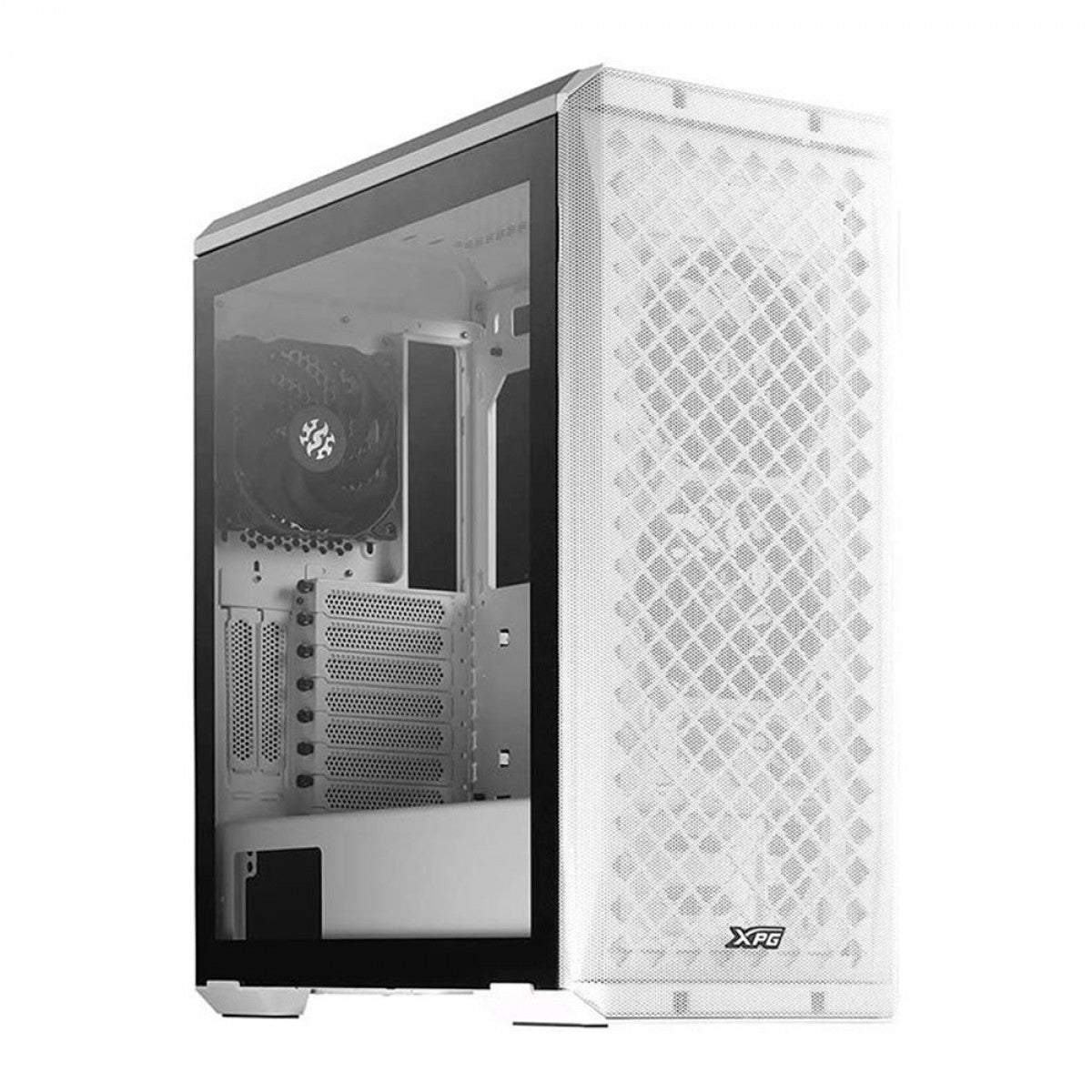 Gabinete Gamer XPG Defender, Mid Tower, Vidro Temperado, White, E-ATX, Sem Fonte, Com 3 Fans, DEFENDER WHCWW