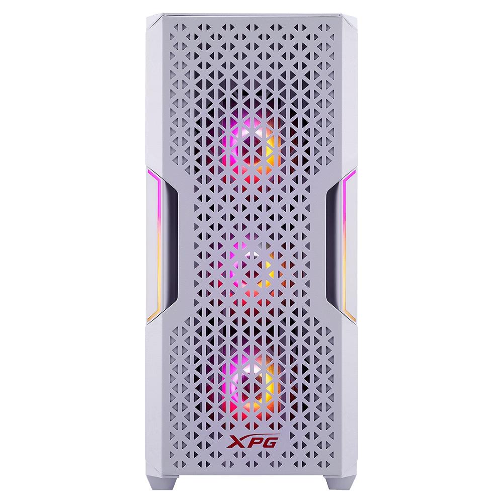 Gabinete Gamer XPG Starker Air, Mid-Tower, LED RGB, ATX, Lateral em Vidro Temperado, 2x Cooler Fan RGB, Branco - STARKERAIR-WHCWW