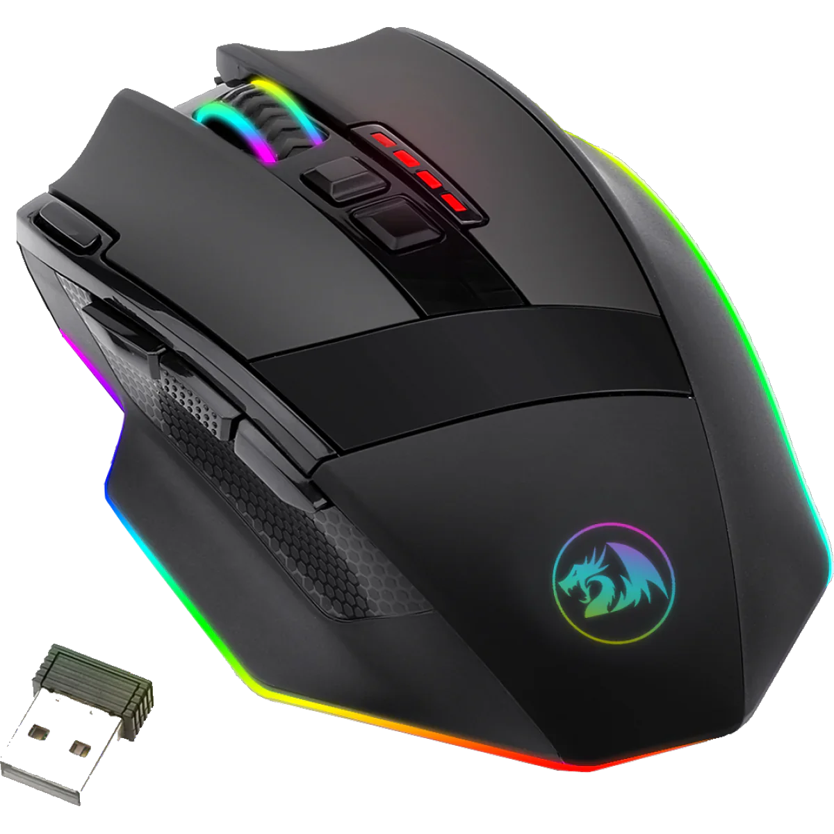 Mouse Gamer Redragon Sniper Pro M801P RGB, 16000 DPI, Wireless, 9 Botões Programáveis, Black