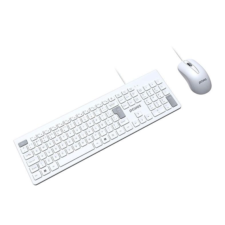 Teclado Pcyes Usb Kit + Mouse Soft Branco Pcosf2w