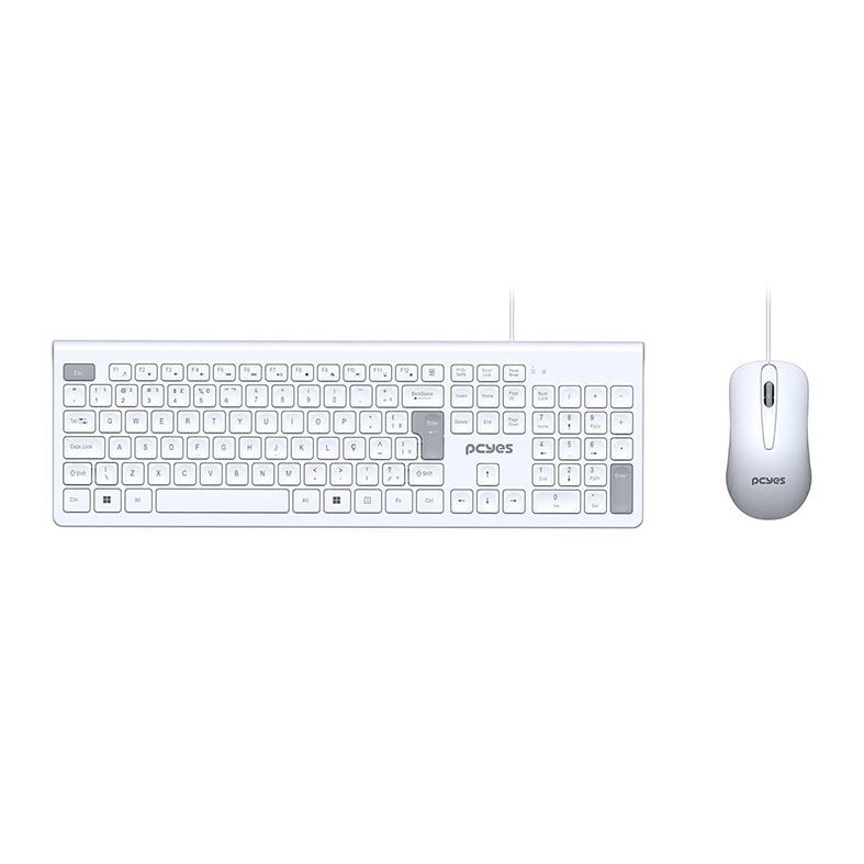 Teclado Pcyes Usb Kit + Mouse Soft Branco Pcosf2w