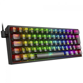 Teclado Gamer Mecânico Redragon Fizz Clear, RGB, USB, Switch Crystal, ABNT2, 60%, Preto, K617CTB-RGB