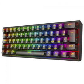 Teclado Gamer Mecânico Redragon Fizz Clear, RGB, USB, Switch Crystal, ABNT2, 60%, Preto, K617CTB-RGB