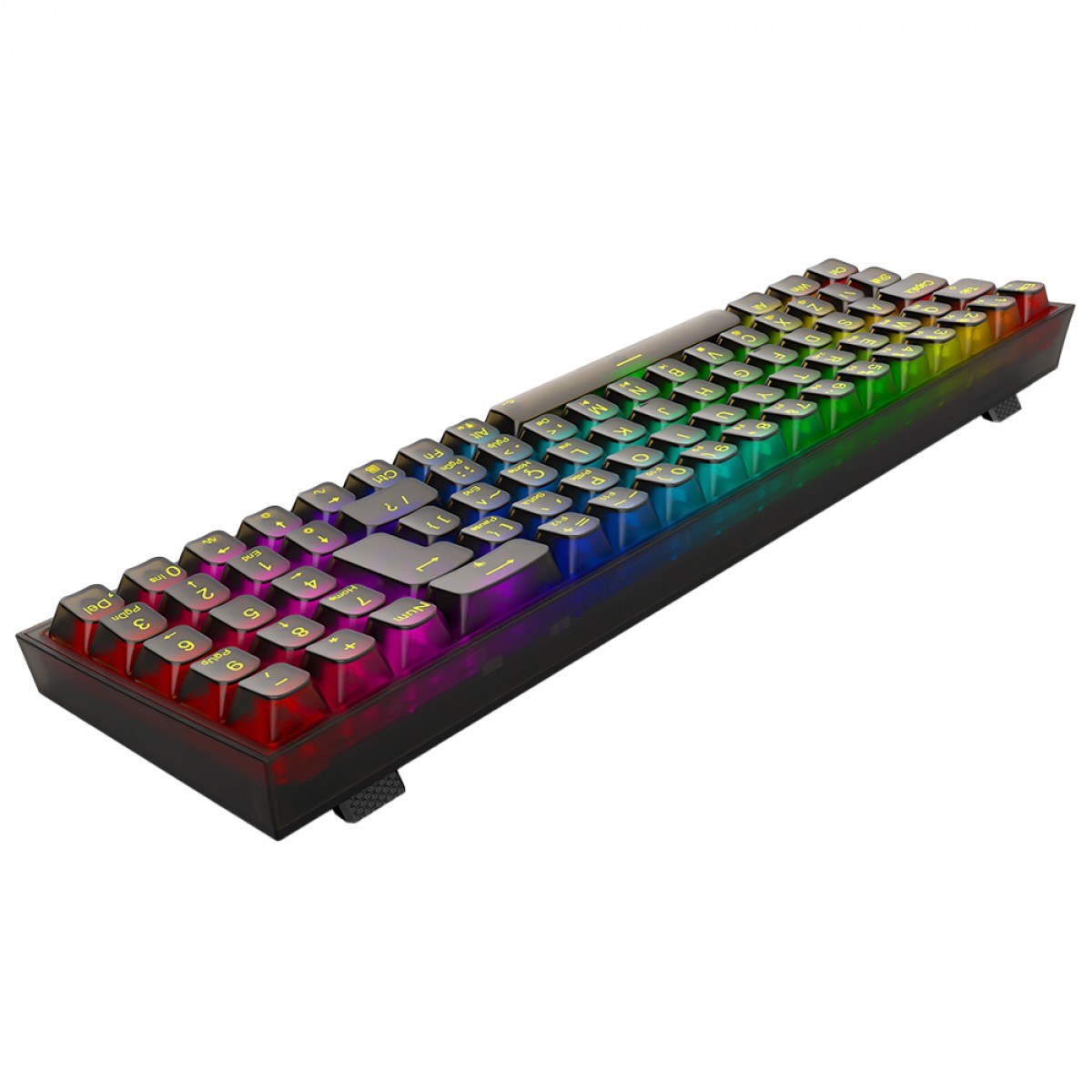 Teclado Gamer Mecânico Redragon Pollux Pro Clear, RGB, Wireless, Bluetooth, Switch Crystal, ABNT2, Preto, K628CTB-RGB-PRO PT