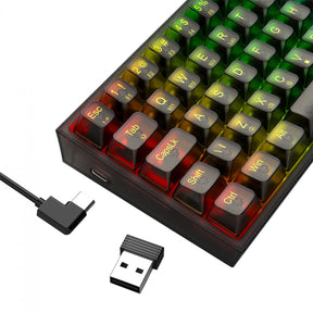 Teclado Gamer Mecânico Redragon Pollux Pro Clear, RGB, Wireless, Bluetooth, Switch Crystal, ABNT2, Preto, K628CTB-RGB-PRO PT