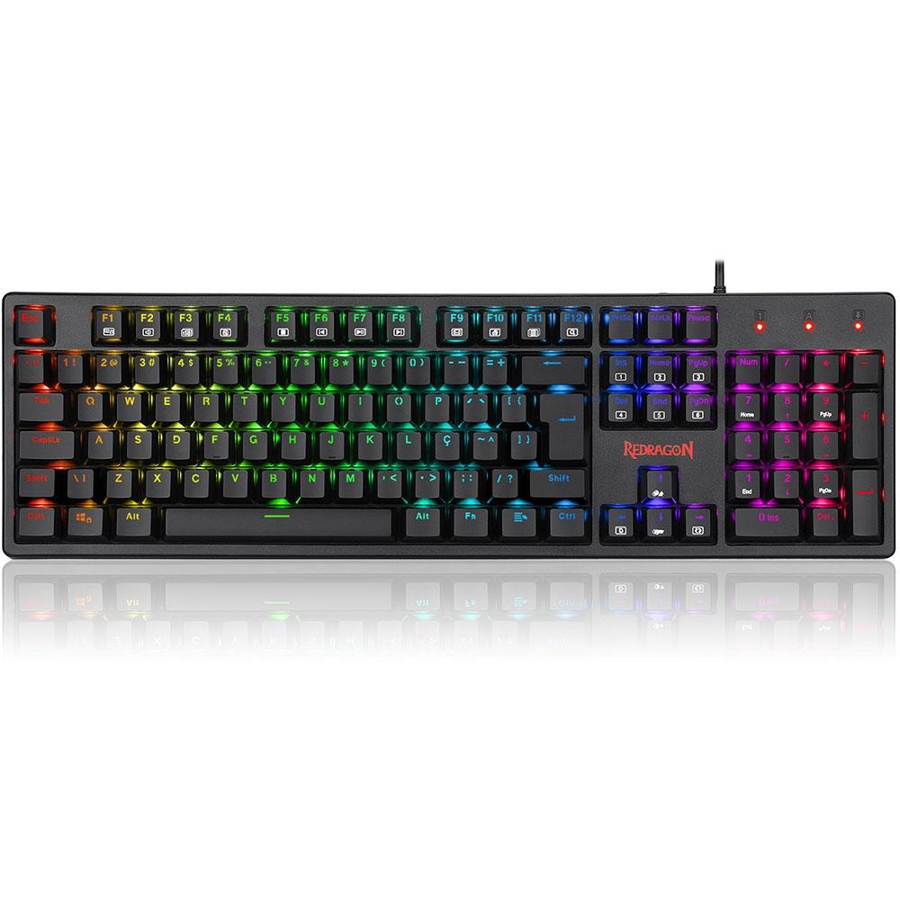 Teclado Mecânico Gamer Redragon Kama, RGB, USB 2.0, ABNT2 - K578-RGB