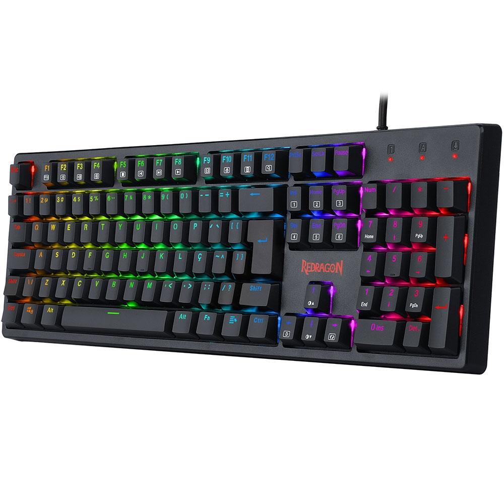 Teclado Mecânico Gamer Redragon Kama, RGB, USB 2.0, ABNT2 - K578-RGB