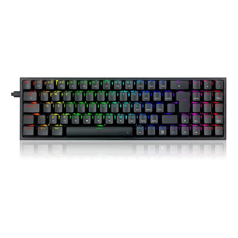 Teclado Mecânico Gamer Redragon POLLUX RGB Preto SWITCH BLUE - K628-RGB-B (PT-BLUE)