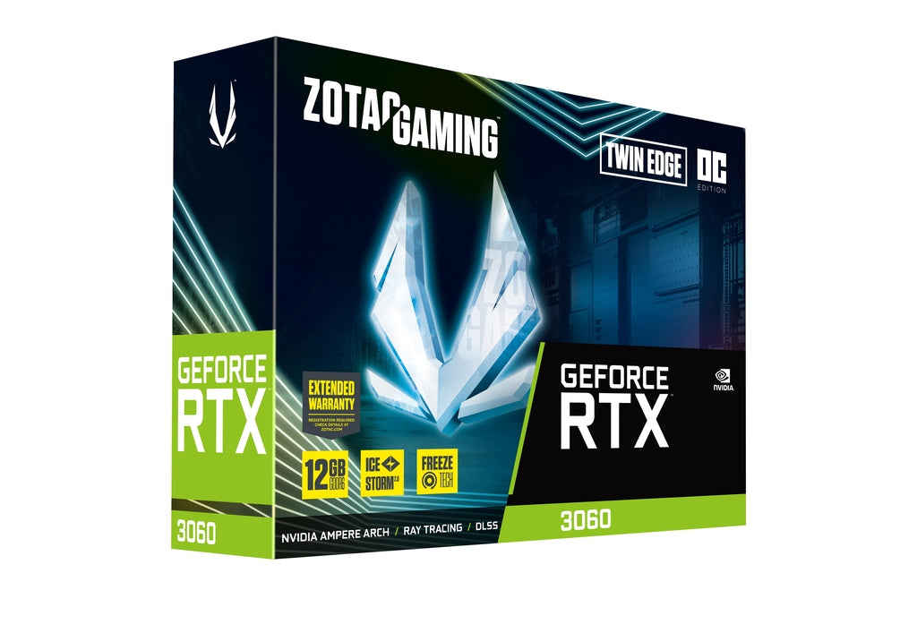 Placa de Vídeo RTX 3060 Twin Edge OC Zotac Gaming GeForce, 12GB GDDR6, 15 Gbps, Ray Tracing - ZT-A30600H-10M